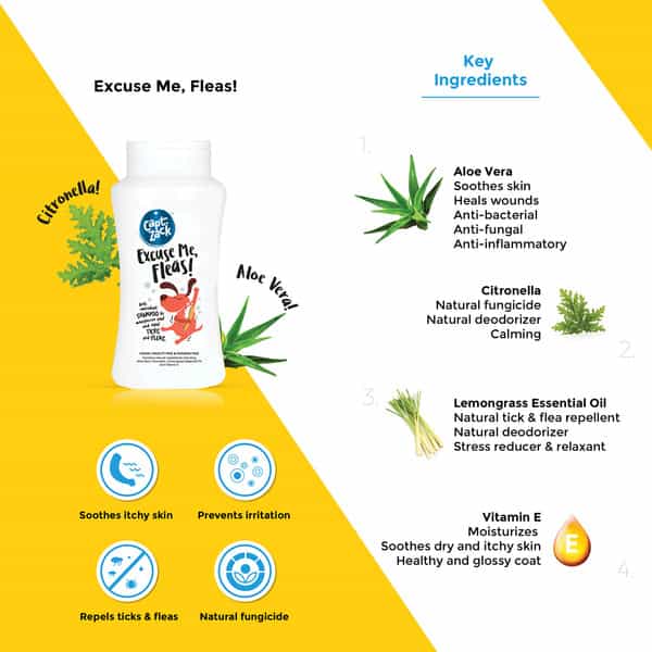 Captain Zack Excuse Me Fleas! Anti-Microbial Shampoo For Dogs 200 Ml