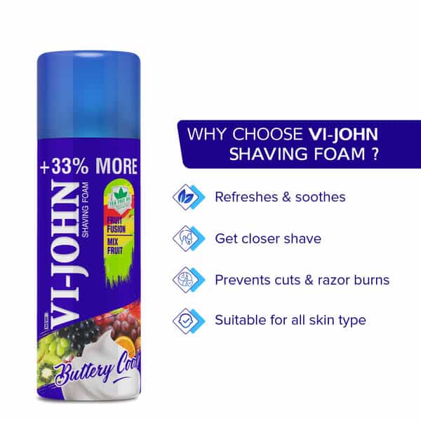 Vi-John Fruit Fusion Type Vitamin E Enriched Shaving Foam -400Ml