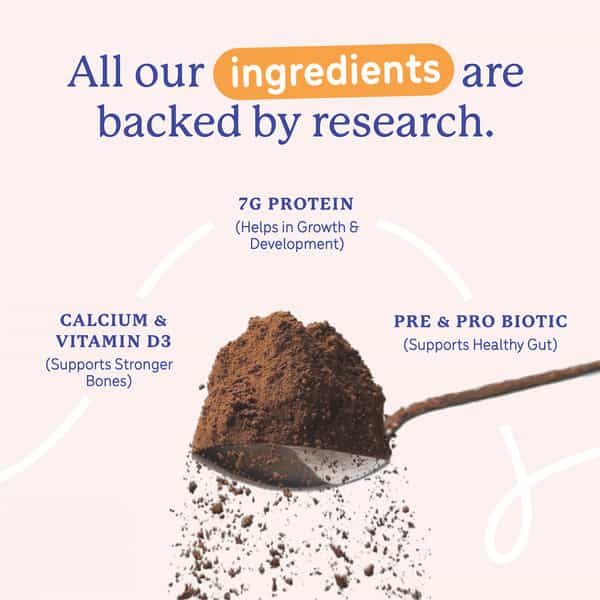 Gritzo Supermilk Weight+ (7-9Y Girls)| Double Chocolate| 400G | 7G Protein Powder