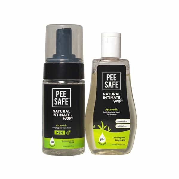 Pee Safe Natural Intimate Wash For Men (100 Ml) And Women (105 Ml) Combo Pack