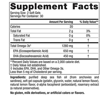 Nordic Naturals Ultimate Omega 3 Fish Oil 60 Softgels 1280 Mg Omega 3 Fatty Acids With Epa & Dha