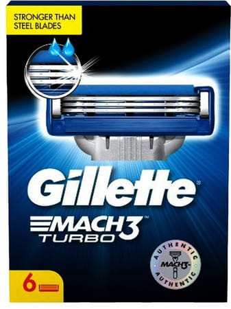 Gillette Mach Turbo 3 Shaving Blades Pack Of 6