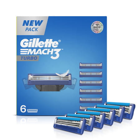 Gillette Mach Turbo 3 Shaving Blades Pack Of 6