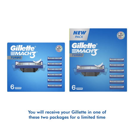 Gillette Mach Turbo 3 Shaving Blades Pack Of 6