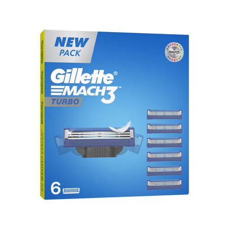 Gillette Mach Turbo 3 Shaving Blades Pack Of 6
