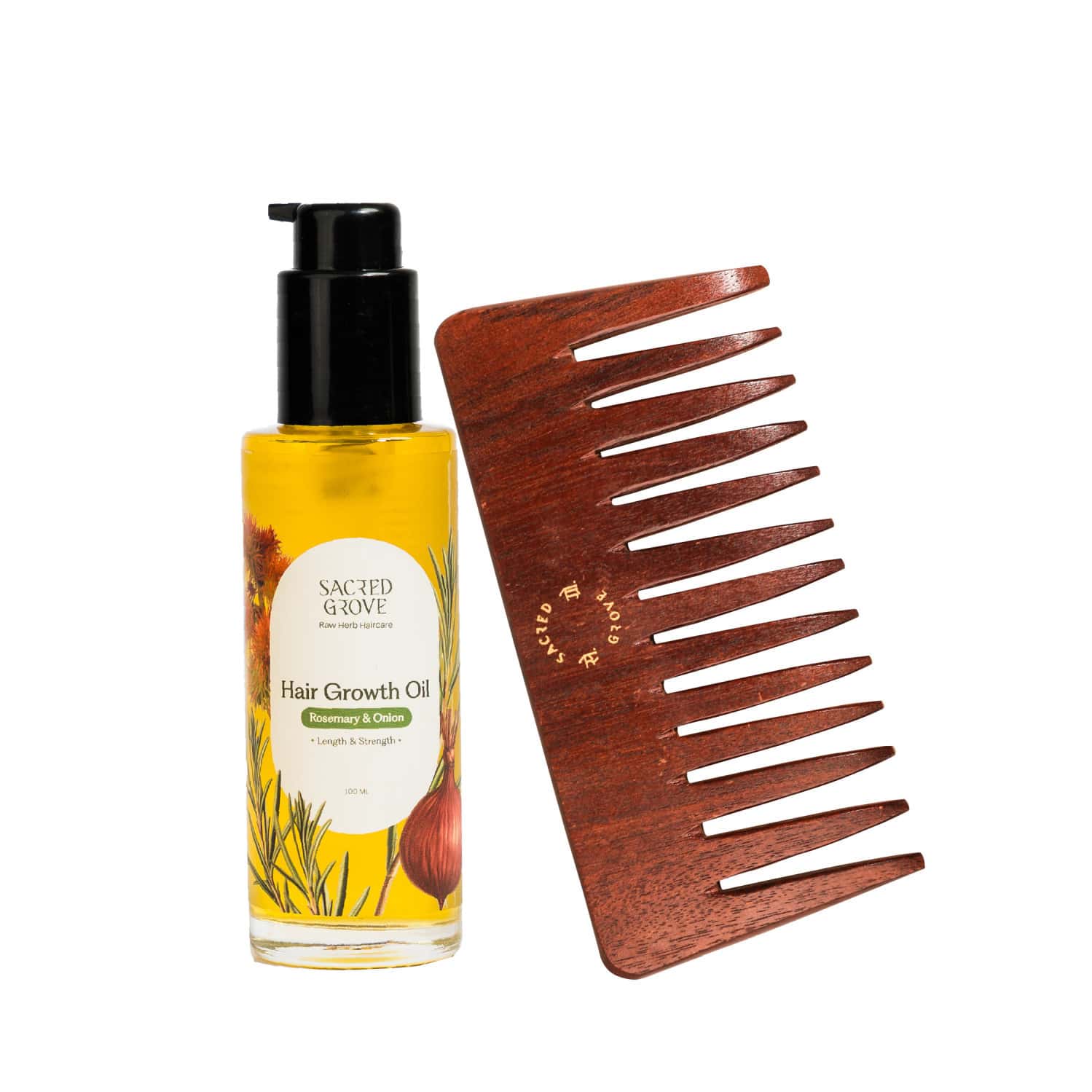Sacred Grove Hair Growth Combo (100ml Oil + Comb)