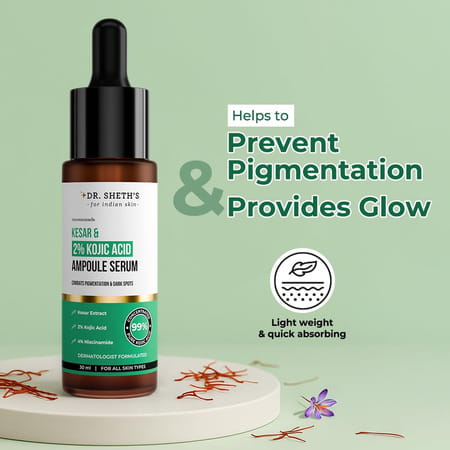 Dr. Sheth's Kesar & 2% Kojic Acid Ampoule Serum - 30Ml