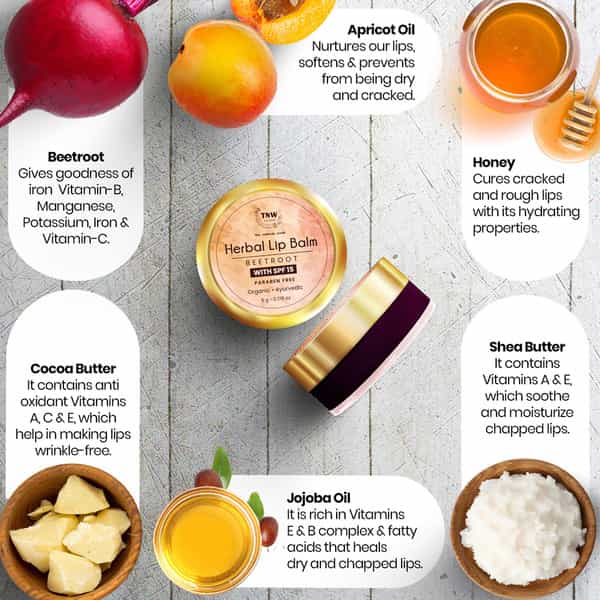 Tnw The Natural Wash Herbal Beetroot Lip Balm An Ayurvedic Balm For Soft And Supple Lips - 5 Gm