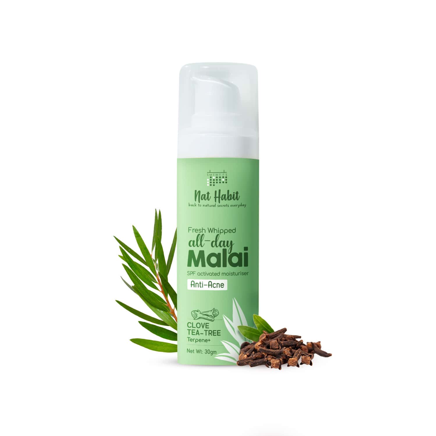 Nat Habit Clove Tea-tree Terpene+ Light Moisturizer | Anti Acne Face Cream | Non Sticky - 30g