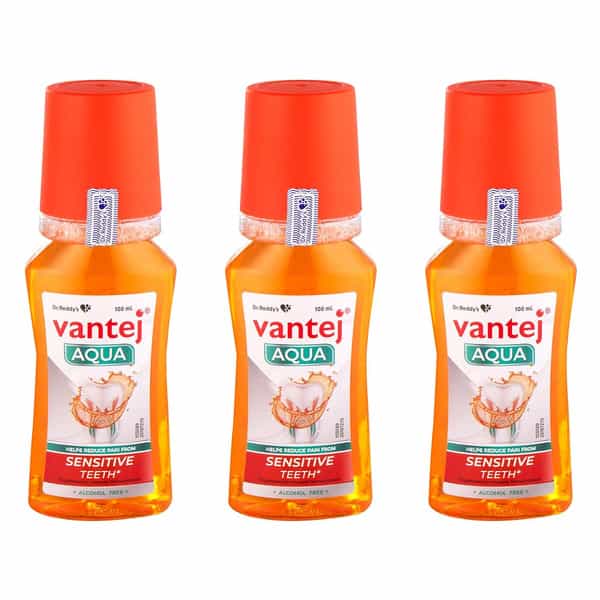 Vantej Mouthwash Aqua For Sensitive Teeth 100Ml (Pack Of 3)