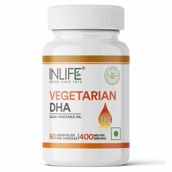 Inlife Plant Based Vegan Omega 3 Dha Supplement Algal Oil 400 Mg - 60 Vegetarian Capsules