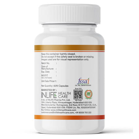 Inlife Plant Based Vegan Omega 3 Dha Supplement Algal Oil 400 Mg - 60 Vegetarian Capsules