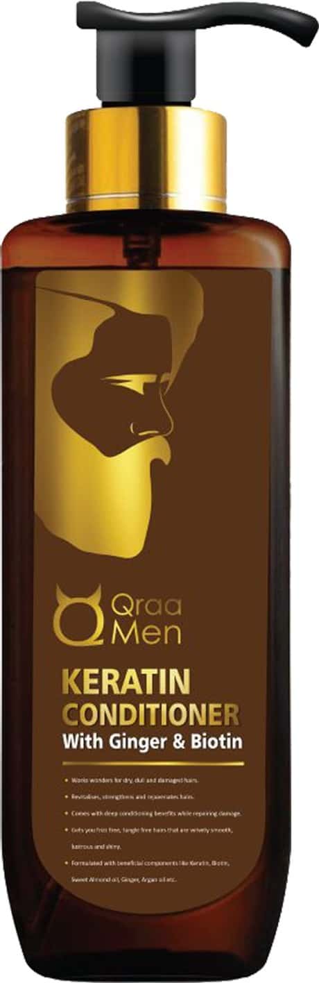 Qraa Men Keratin Conditioner With Ginger And Biotin For Dry And Damaged Hair - 200 Ml