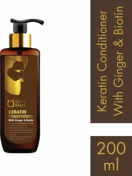 Qraa Men Keratin Conditioner With Ginger And Biotin For Dry And Damaged Hair - 200 Ml