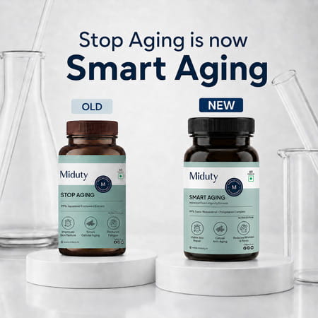Miduty Smart Aging Trans-Resveratrol 99% Anti-Aging Formula | Skin & Wrinkle Support | 60 Capsules