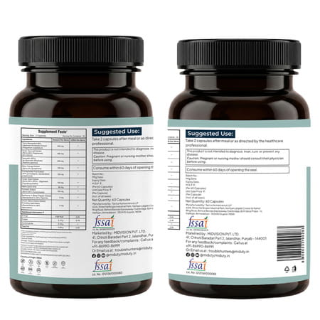 Miduty Smart Aging Trans-Resveratrol 99% Anti-Aging Formula | Skin & Wrinkle Support | 60 Capsules