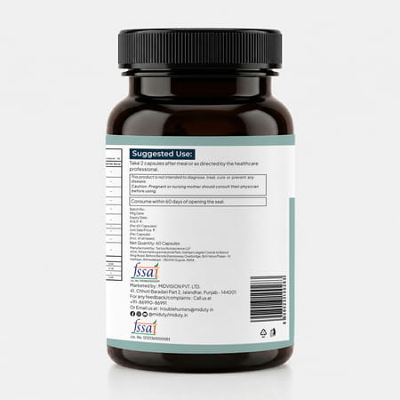 Miduty Smart Aging Trans-Resveratrol 99% Anti-Aging Formula | Skin & Wrinkle Support | 60 Capsules