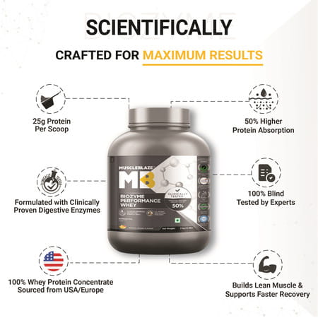 Muscleblaze Biozyme Performance Whey Protein | (Magical Mango | 2 Kg / 4.4 Lb)