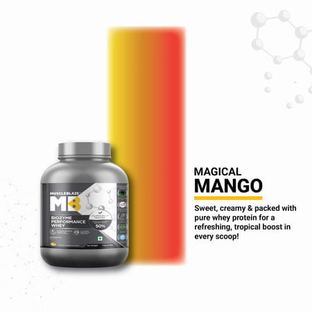 Muscleblaze Biozyme Performance Whey Protein | (Magical Mango | 2 Kg / 4.4 Lb)