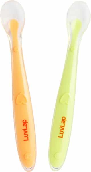 Luvlap Tiny Tot Silicone Feeding Spoon Bpa Free 4M+ (Pack Of 2)