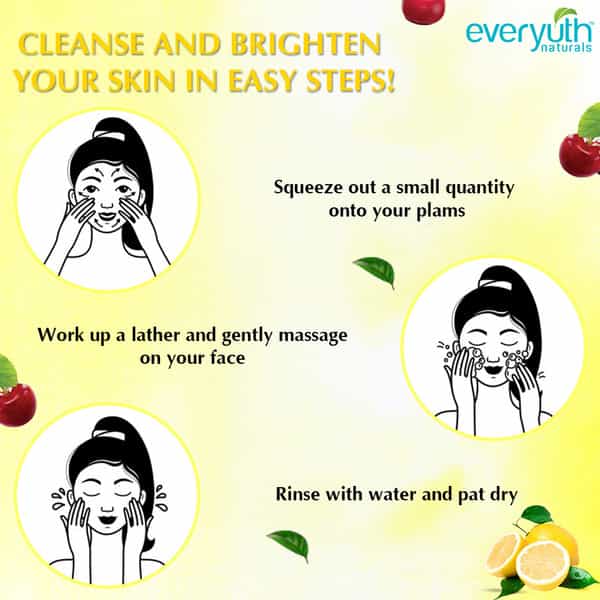 Everyuth Naturals Brightening Lemon & Cherry Face Wash 50Gm