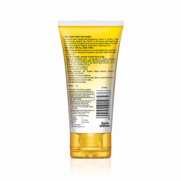 Everyuth Naturals Brightening Lemon & Cherry Face Wash 50Gm