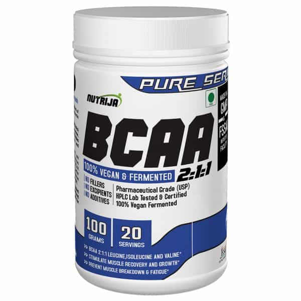 Nutrija Bcaa Fermentated & Vegan - Zero Carb | No Fillers - 100Grams (Mango)