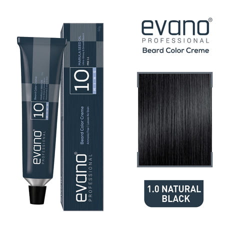 Evano Professional Beard Colour Natural Black 50g | Ammonia Free | 100% Grey Coverage In 10 Minutes