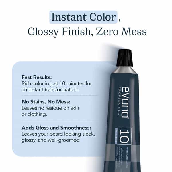 Evano Professional Beard Colour Natural Black 50G | Ammonia Free | 100% Grey Coverage In 10 Minutes