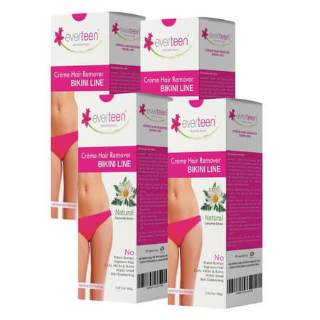 Everteen 100g Natural Bikini Line Hair Remover Cream For Women 4 Packs