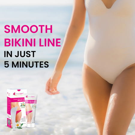 Everteen 100g Natural Bikini Line Hair Remover Cream For Women 4 Packs