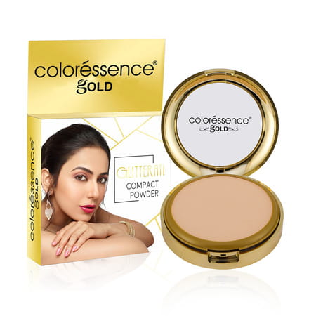 Coloressence Glitterati Compact Powder Gold Range Oil Free Matte Finish | Natural Matte 10gm