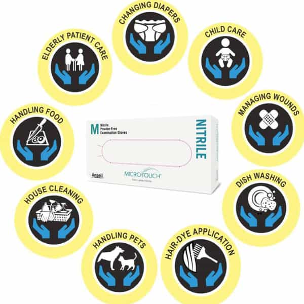Ansell Micro Touch White Nitrile Examination Gloves - Pack Of 150 - Large