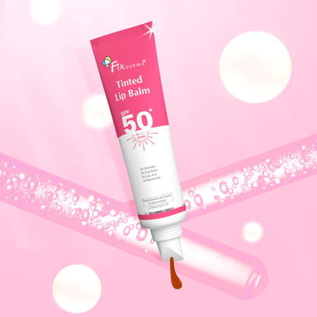 Fixderma Tinted Lip Balm Spf 50 Lip Shield Pa+++ Lip Balm Prevents Pigmentation & Sun Damage 15 Ml