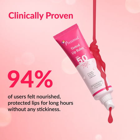 Fixderma Tinted Lip Balm Spf 50 Lip Shield Pa+++ Lip Balm Prevents Pigmentation & Sun Damage 15 Ml