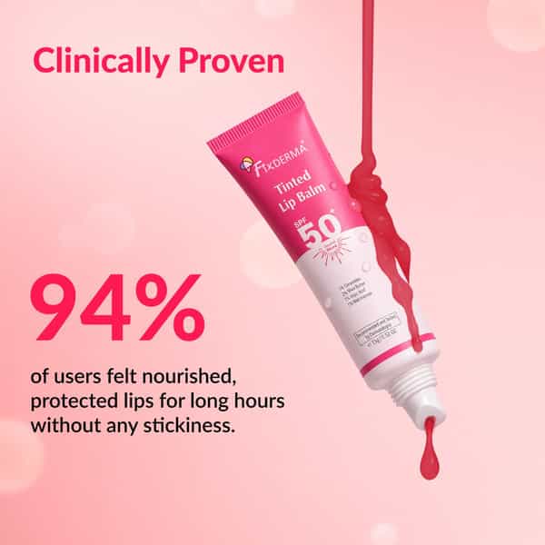 Fixderma Tinted Lip Balm Spf 50 Lip Shield Pa+++ Lip Balm Prevents Pigmentation & Sun Damage 15 Ml