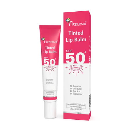 Fixderma Tinted Lip Balm Spf 50 Lip Shield Pa+++ Lip Balm Prevents Pigmentation & Sun Damage 15 Ml
