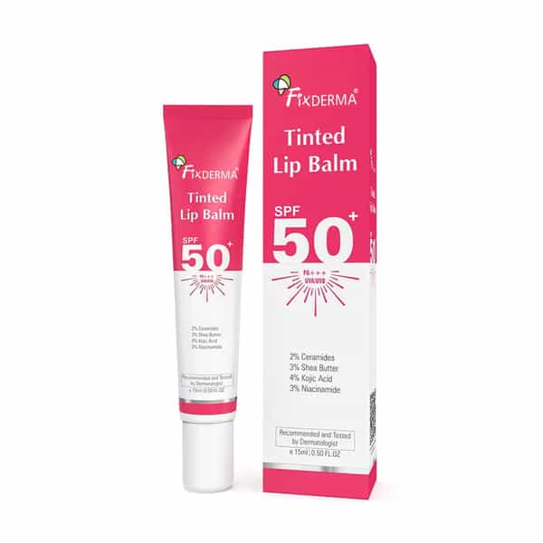 Fixderma Tinted Lip Balm Spf 50 Lip Shield Pa+++ Lip Balm Prevents Pigmentation & Sun Damage 15 Ml