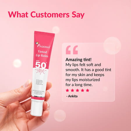 Fixderma Tinted Lip Balm Spf 50 Lip Shield Pa+++ Lip Balm Prevents Pigmentation & Sun Damage 15 Ml