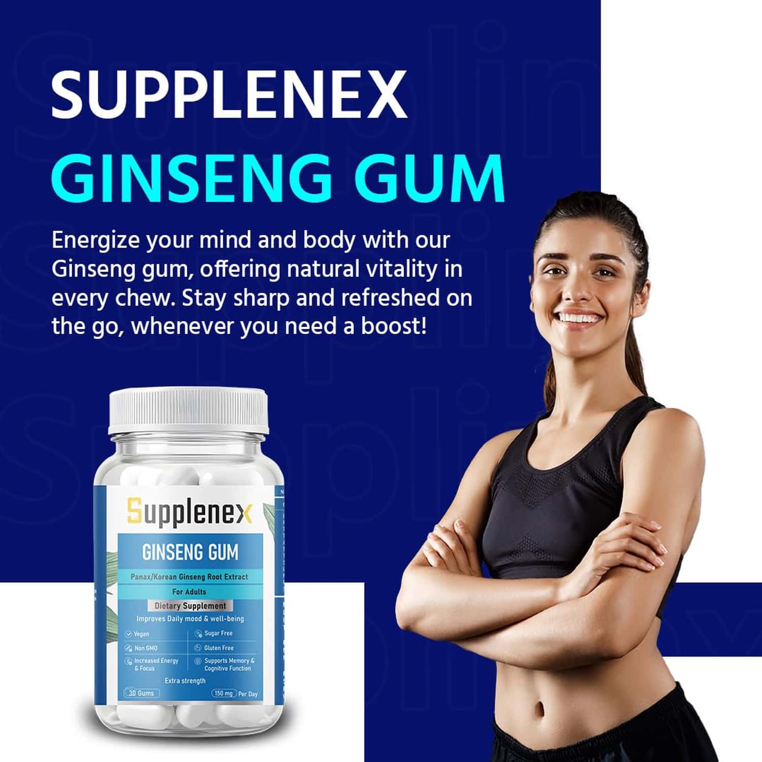 Buy SUPPLENEX GINSENG GUM PANAX/KOREAN GINSENG ROOT EXTRACT