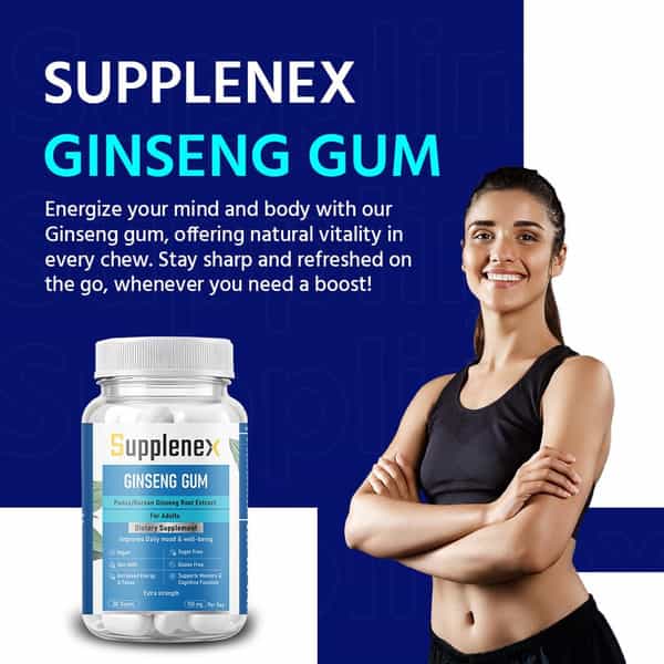 Supplenex Ginseng Gum Panax/Korean Ginseng Root Extract | 150Mg | Energy | Vitality & Strength | 30N
