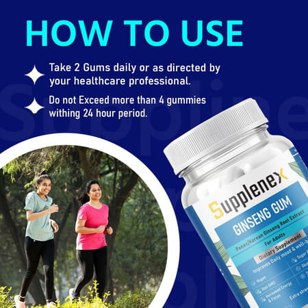 Supplenex Ginseng Gum Panax/Korean Ginseng Root Extract | 150mg | Energy | Vitality & Strength | 30n