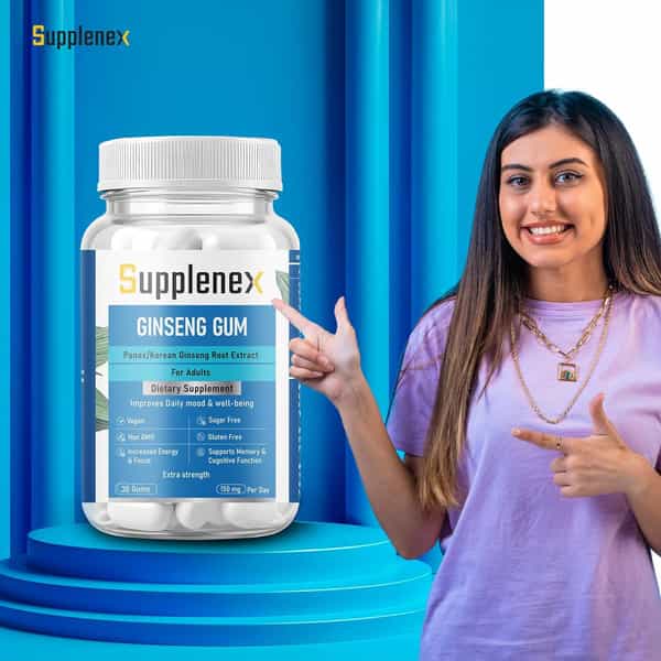 Supplenex Ginseng Gum Panax/Korean Ginseng Root Extract | 150Mg | Energy | Vitality & Strength | 30N