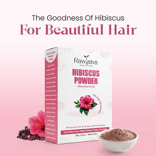 Raw Tatva Hibiscus Powder For Stronger| Shinier & Manageable Hair | All Hair Types | 100G
