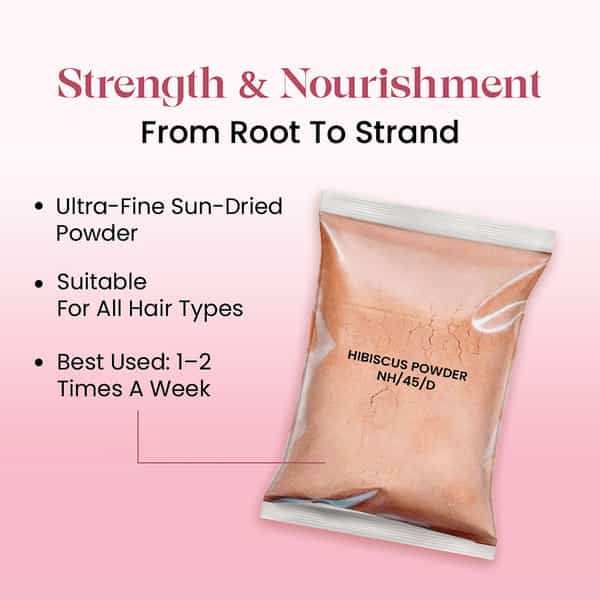 Raw Tatva Hibiscus Powder For Stronger| Shinier & Manageable Hair | All Hair Types | 100G