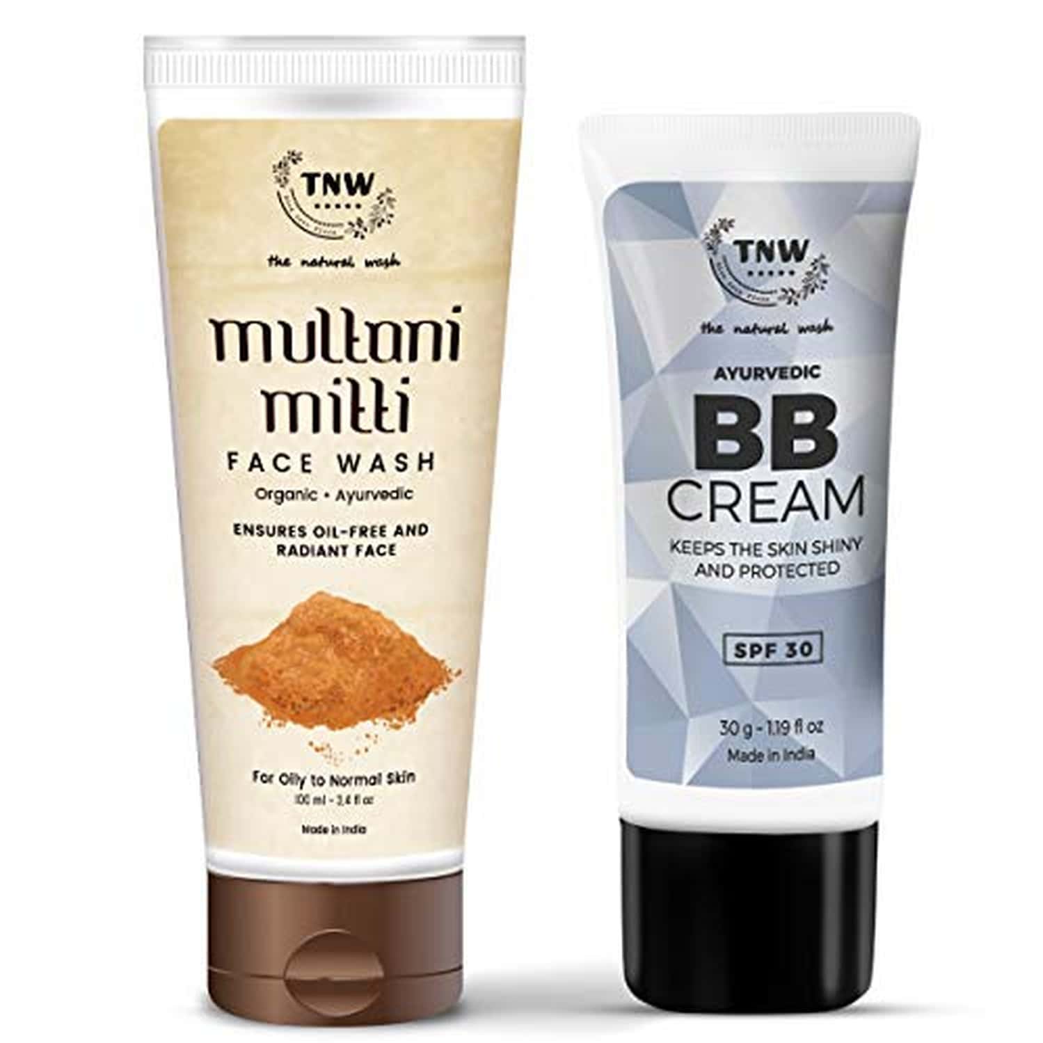 Tnw-the Natural Wash Multani Mitti Face Wash And Bb Cream Combo For Oil-free | Pack Of 2 | 130 Gms