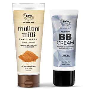 Tnw The Natural Wash Multani Mitti Face Wash And Bb Cream Combo For Oil-free | Pack Of 2 | 130 Gms