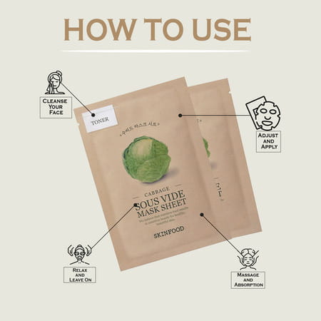 Skinfood Cabbage Sous Vide Mask Sheet - Pack Of 3