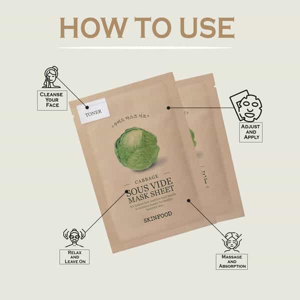 Skinfood Cabbage Sous Vide Mask Sheet - Pack Of 3