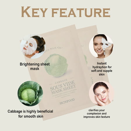 Skinfood Cabbage Sous Vide Mask Sheet - Pack Of 3